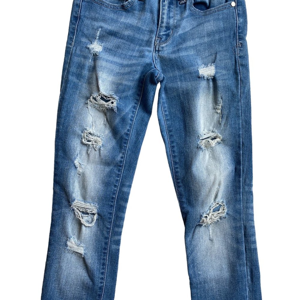Judy Blue Destroyed Distressed Slim Skinny 90s Y2K Grunge Jeans JB8261MD-3/26 - Picture 8 of 16